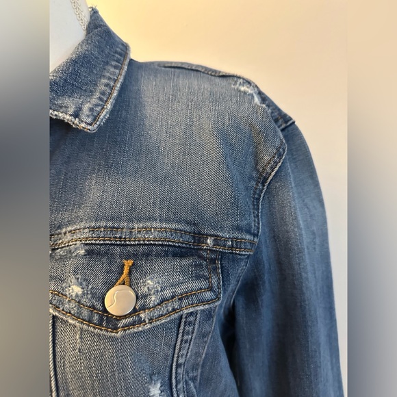 Joe's Jeans Whitney Distressed Cutoff Raw Hem Jean Jacket NWT size Large - Picture 14 of 16